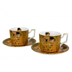 Coffret duo Mugs et Soucoupes Klimt Or - Compagnie Anglaise des Thé
