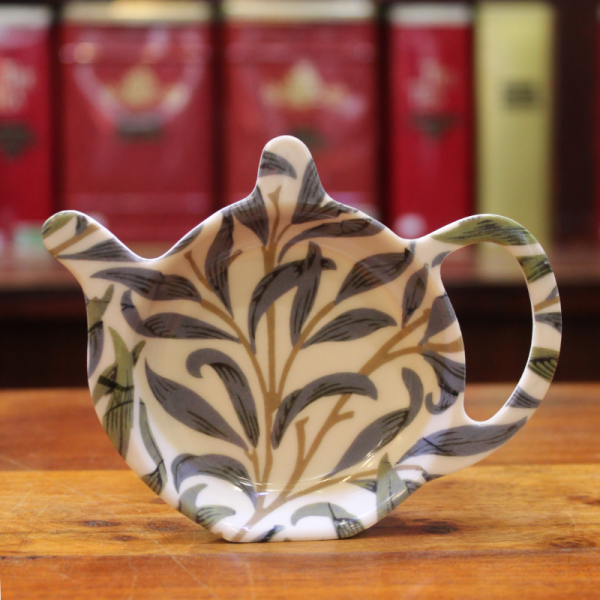 Soucoupe repose sachet Feuilles vertes et bleues  - Compagnie Anglaise des Thés
