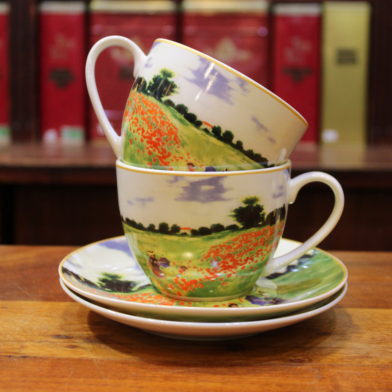 Coffret duo Mugs et Soucoupes Coquelicots - Compagnie Anglaise des Thés